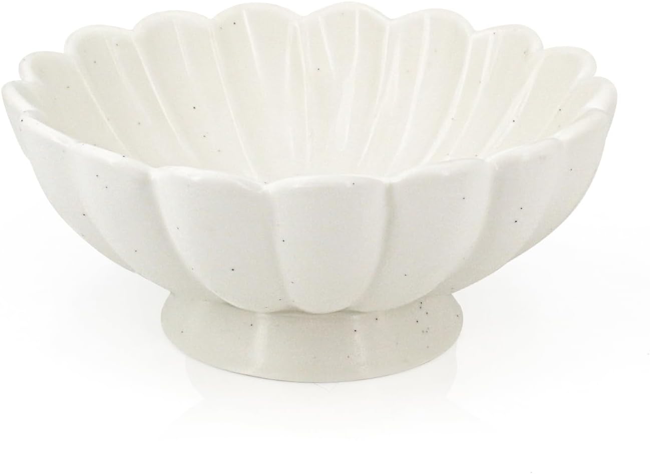 Accessoryway 8" White Fluted Scalloped Decorative Bowls -Moderate Ceramic Fruit Bowl for Kitchen Counter, Elegant Wavy Edge Centerpiece Bowls for Home Decor, Perfect for Housewarming &Wedding Gift